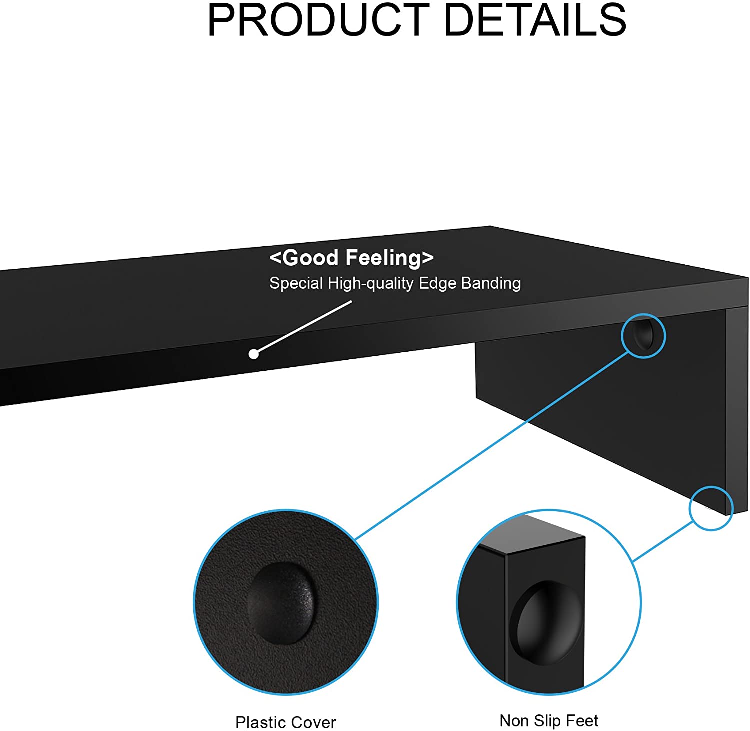 FITUEYES Computer Monitor Riser Stand Clamp Desktop Stand Workspace Organizer 2-Pack DT104202WB
