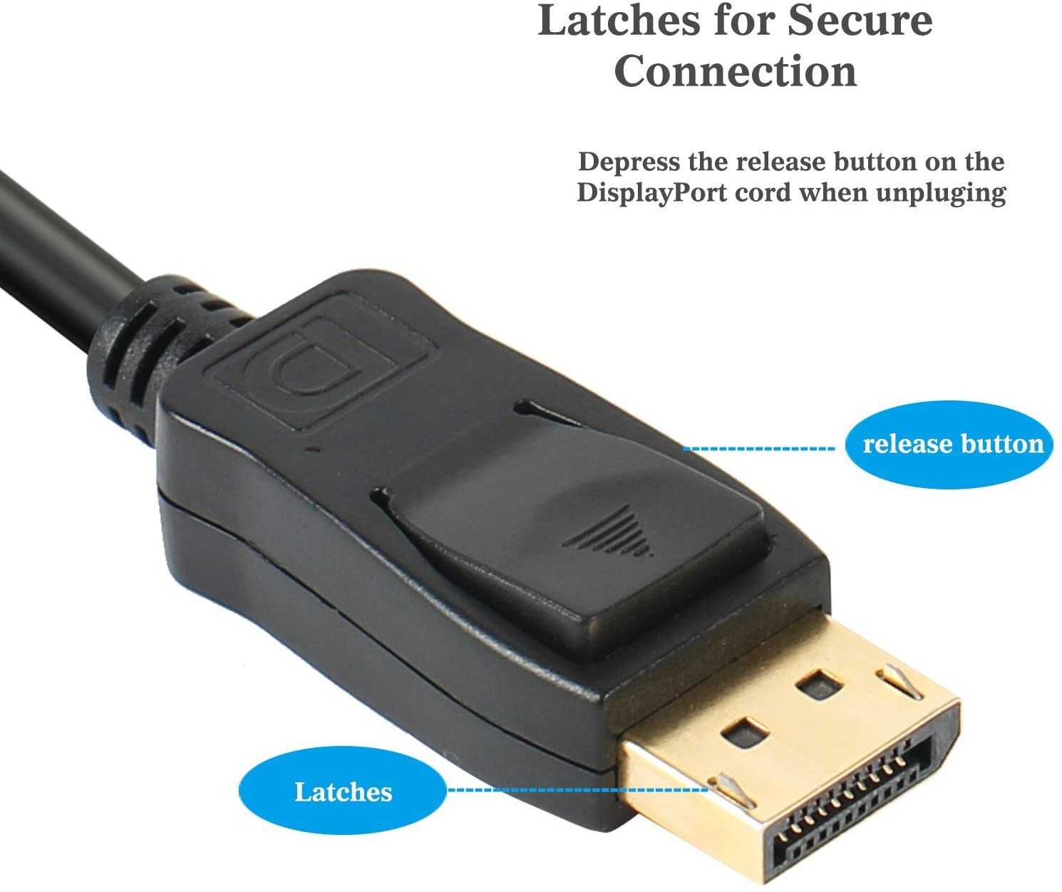 DisplayPort to HDMI 6 Feet Gold-Plated Cable, Avacon Display Port to HDMI Adapter Male to Male Black