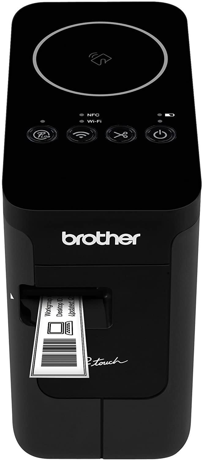 Brother P-touch, PTP750W, Wireless Label Maker, NFC Connectivity, USB Interface, Mobile Device Printing, Black