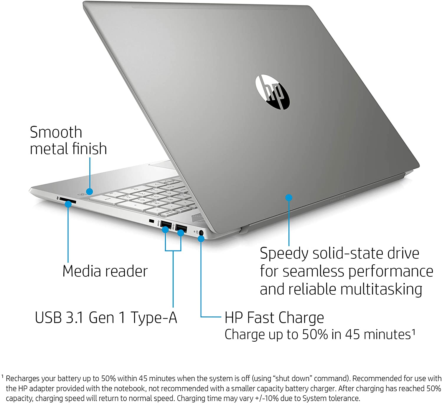 HP Pavilion 15-inch Laptop, Intel Core i7, 16 GB RAM, 512 GB SSD Storage, Intel Iris Plus Graphics, Windows 10 Pro, Amazon Alexa Voice Compatible (15-cs3019nr, Mineral Silver)