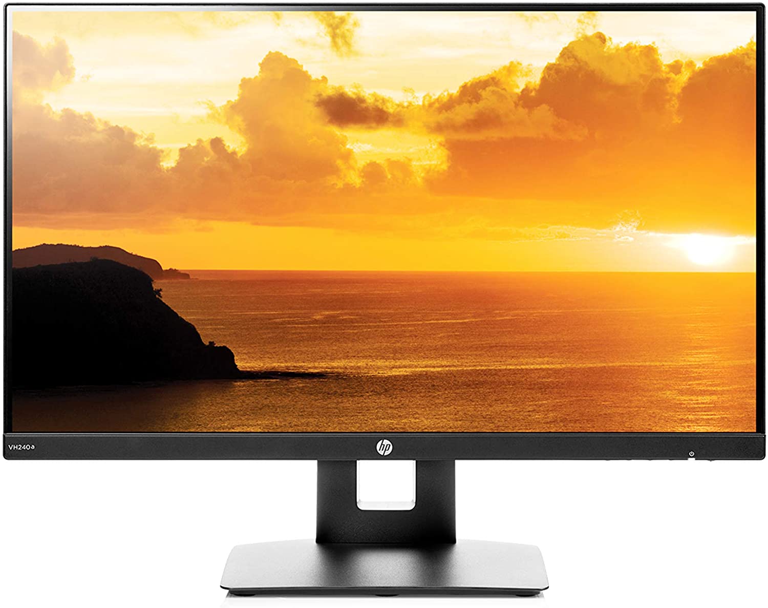 HP VH240a 23.8-inch Full HD 1080p IPS LED Monitor with Built-in Speakers and VESA Mounting, Rotating Portrait & Landscape, Tilt, and HDMI & VGA Ports (1KL30AA) - Black