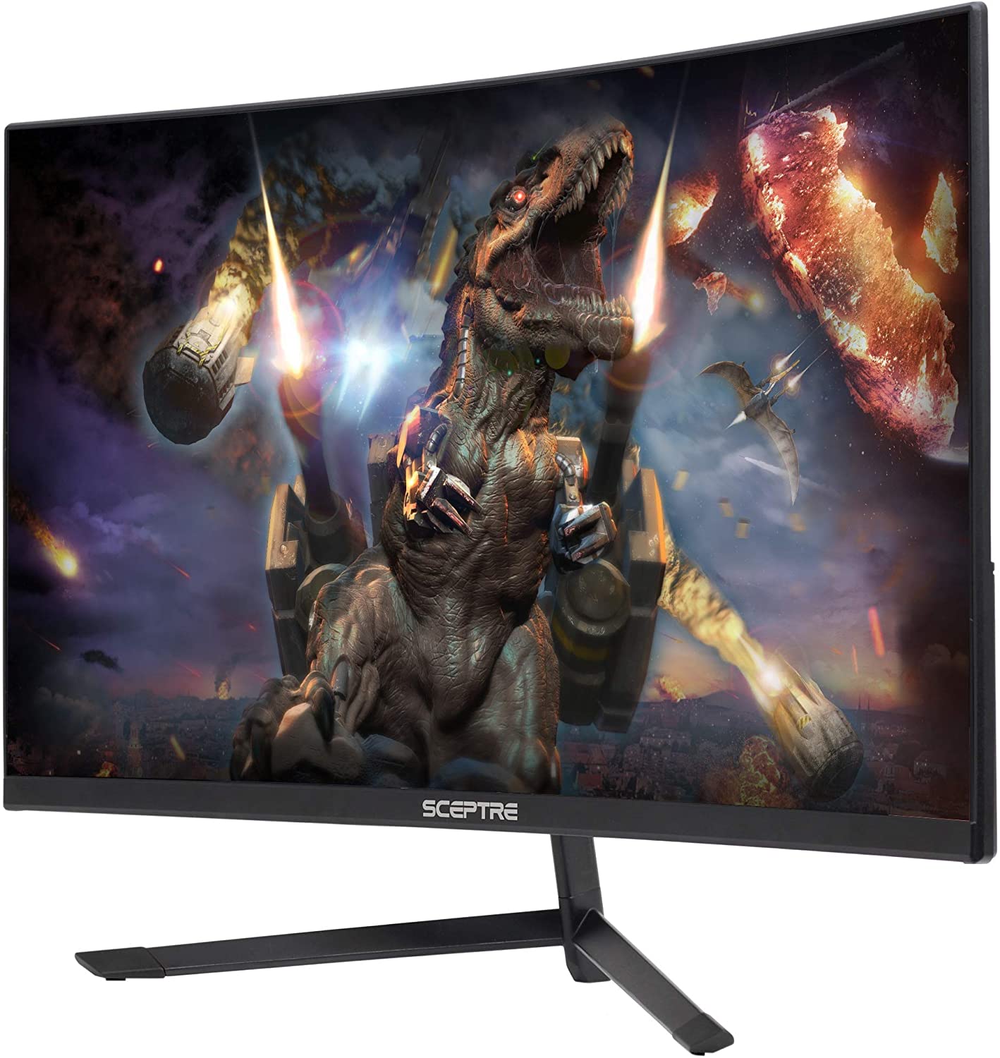 Sceptre 24-Inch Curved 144Hz Gaming LED Monitor Edge-Less AMD FreeSync DisplayPort HDMI, Machine Black (C248B-144RN)