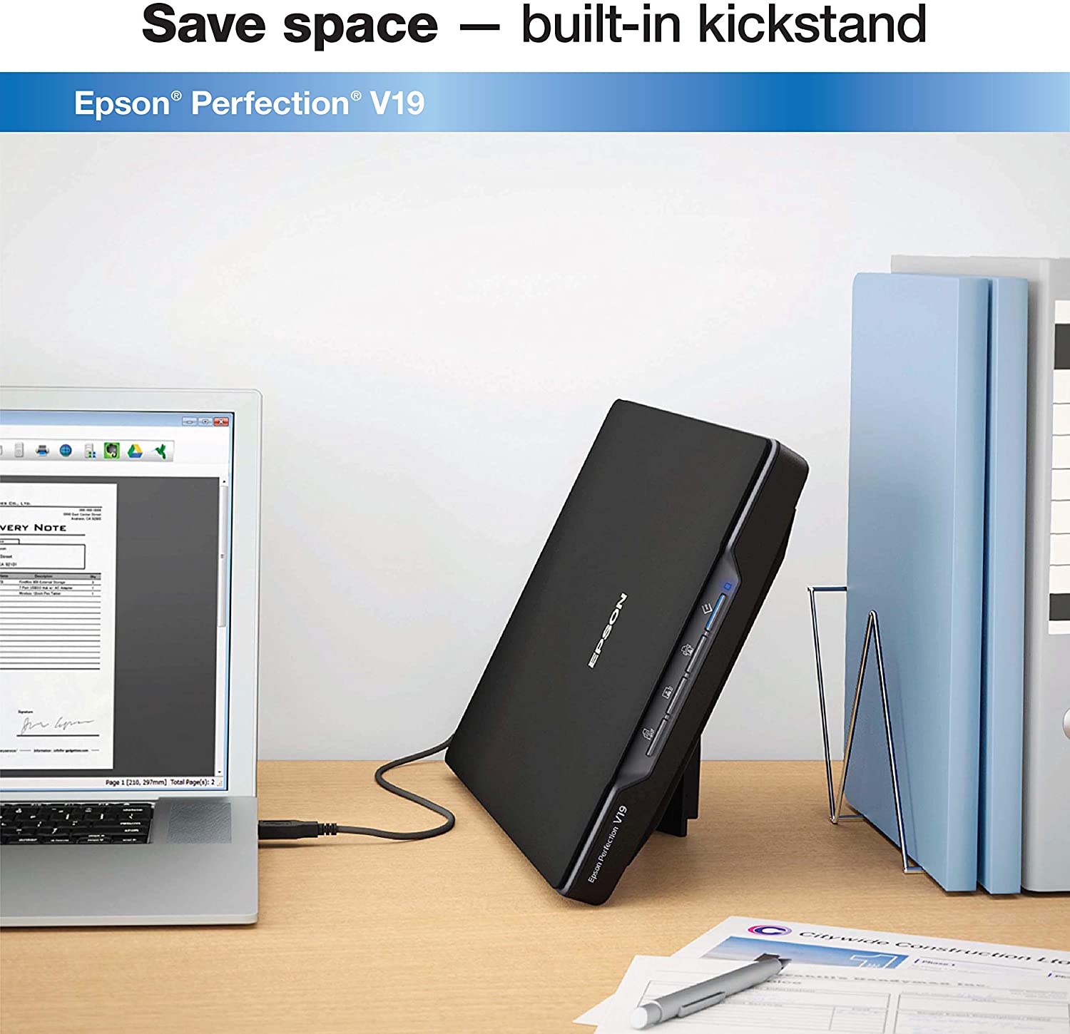 Epson Perfection V19 Color Photo & Document Scanner with scan-to-cloud & 4800 dpi optical resolution