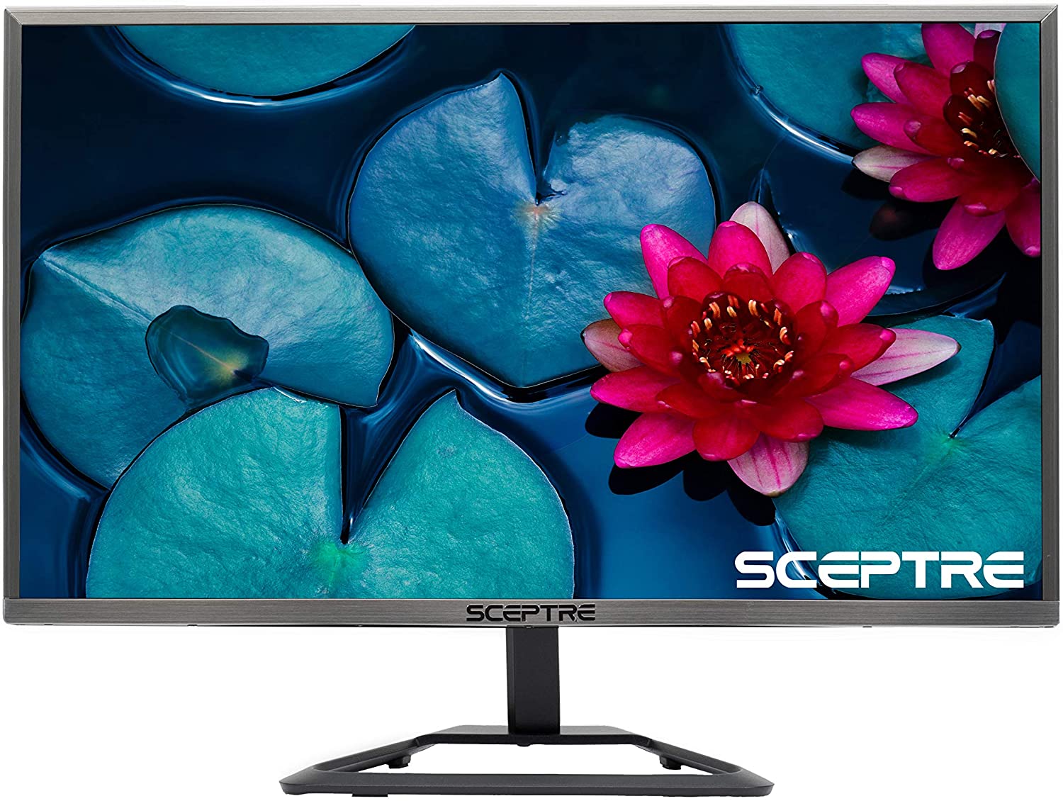 Sceptre 24 Inch Ultra Thin Ultra Slim 1080P 75Hz LED Monitor HDMI VGA, Metal Black (E248W-1920R)