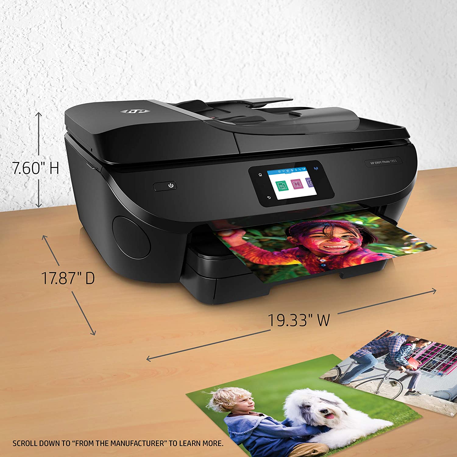 HP ENVY Photo 7855 All in One Photo Printer with Wireless Printing, HP Instant Ink or Amazon Dash replenishment ready (K7R96A)