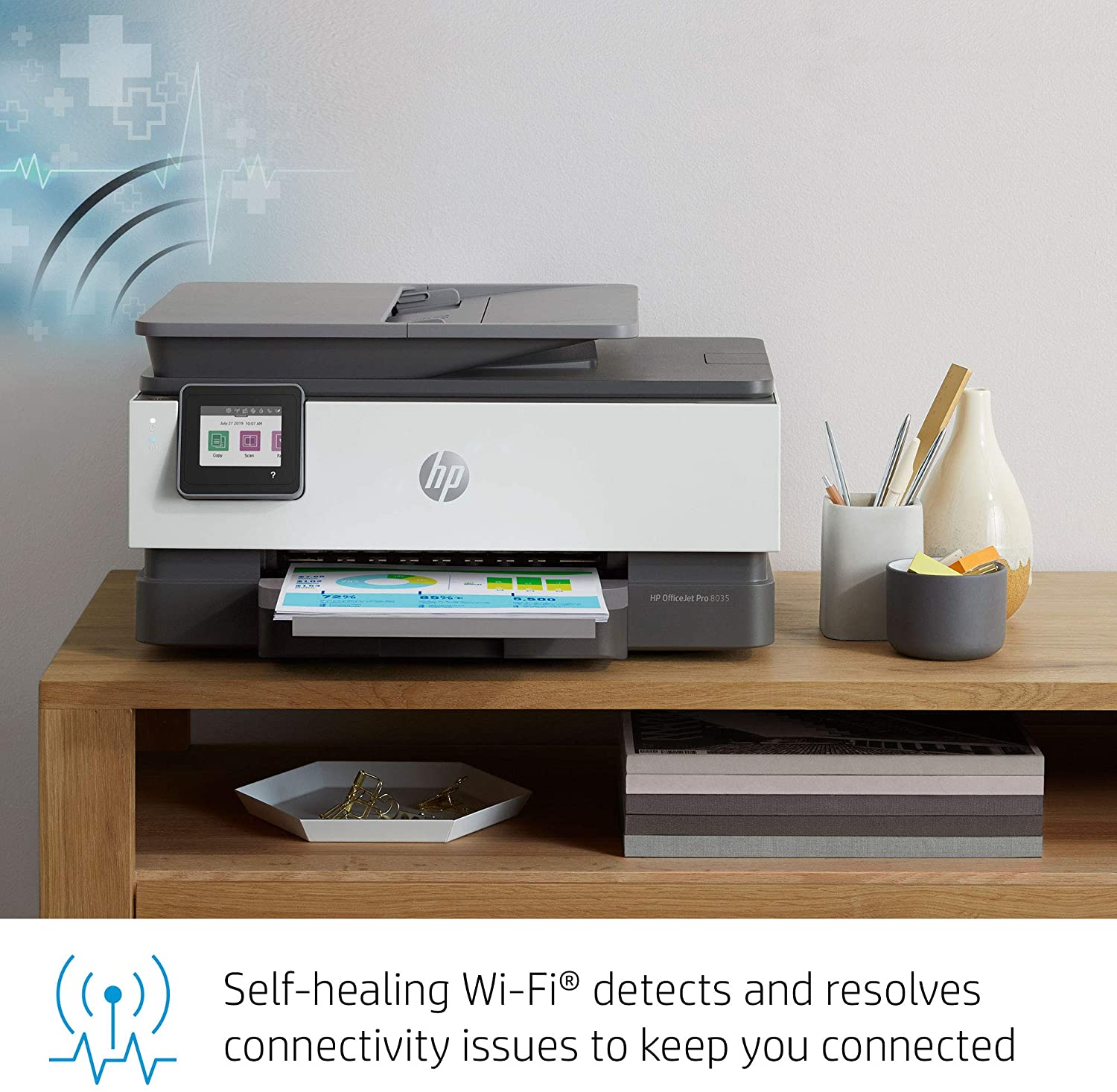 HP OfficeJet Pro 8035 All-in-One Wireless Printer - Includes 8 Months of Ink Delivered to Your Door, Smart Home Office Productivity - Basalt (5LJ23A)