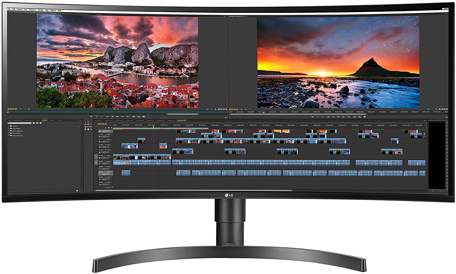 LG 34WN80C-B 34 inch 21:9 Curved UltraWide WQHD IPS Monitor with USB Type-C Connectivity sRGB 99% Color Gamut and HDR10 Compatibility, Black (2019)