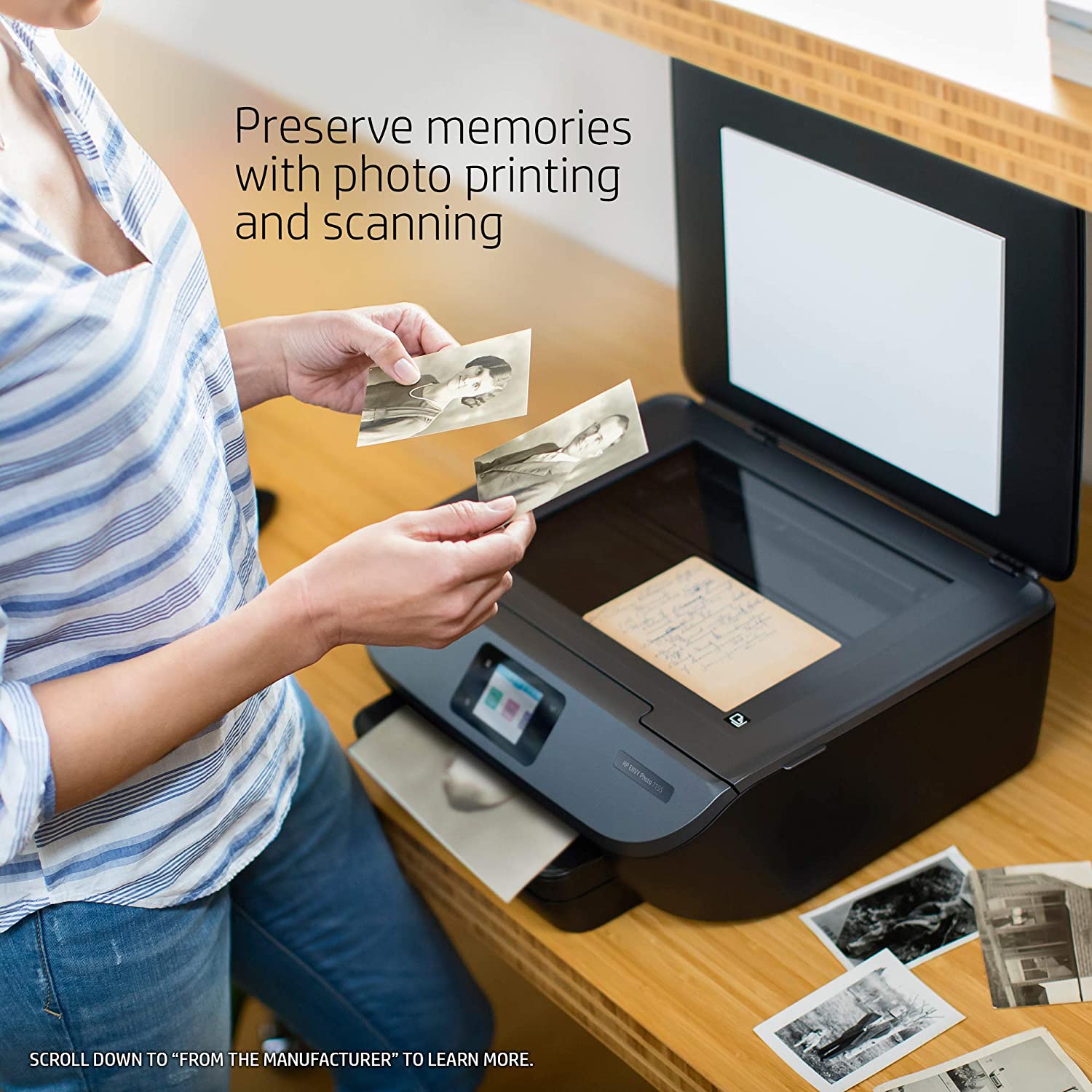 HP Envy Photo 7155 All in One Photo Printer with Wireless Printing, HP Instant Ink or Amazon Dash Replenishment Ready (K7G93A)