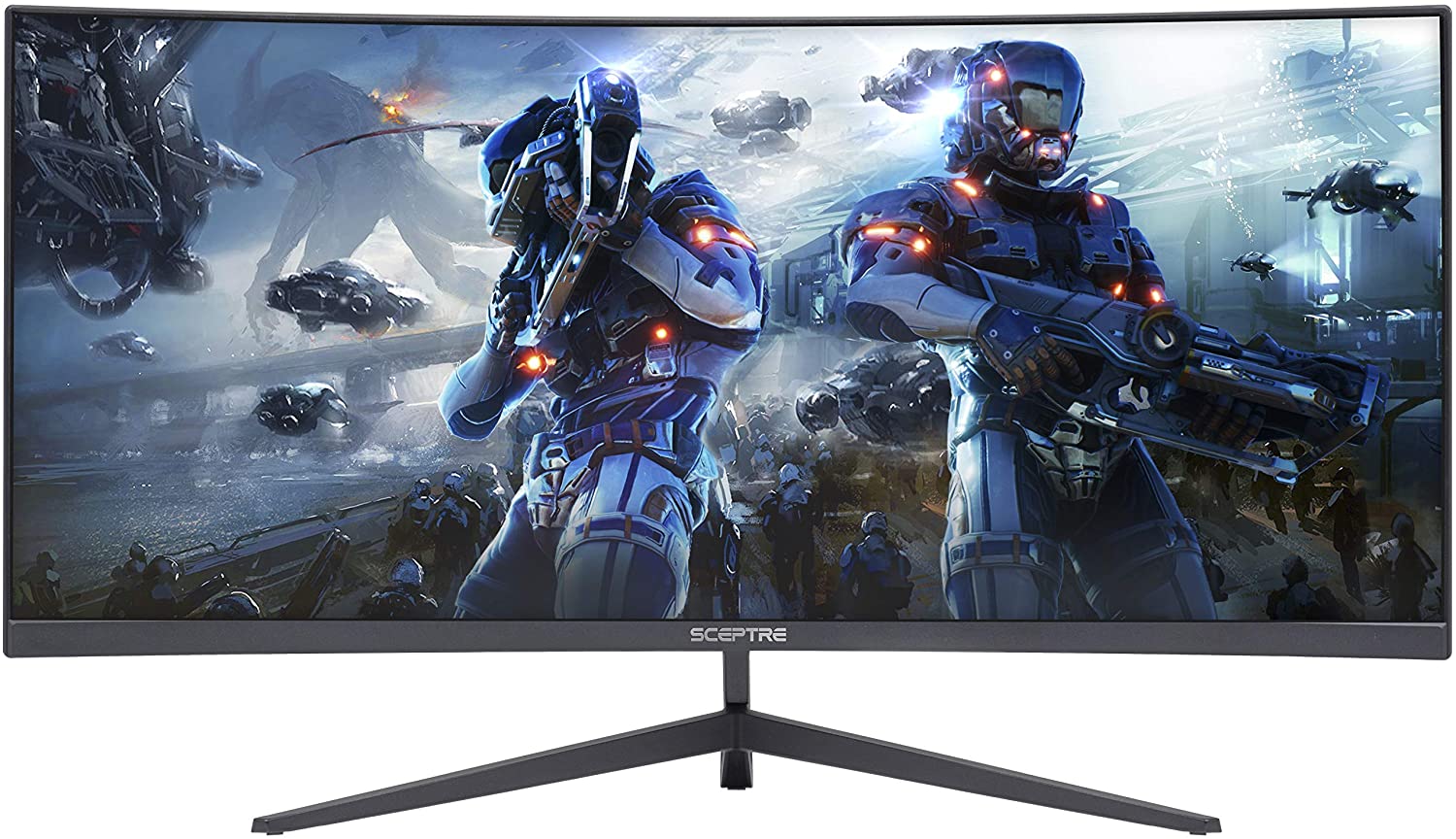 Sceptre 30-inch Curved Gaming Monitor 21:9 2560x1080 Ultra Wide Ultra Slim HDMI DisplayPort up to 200Hz Build-in Speakers, Metal Black (C305B-200UN)