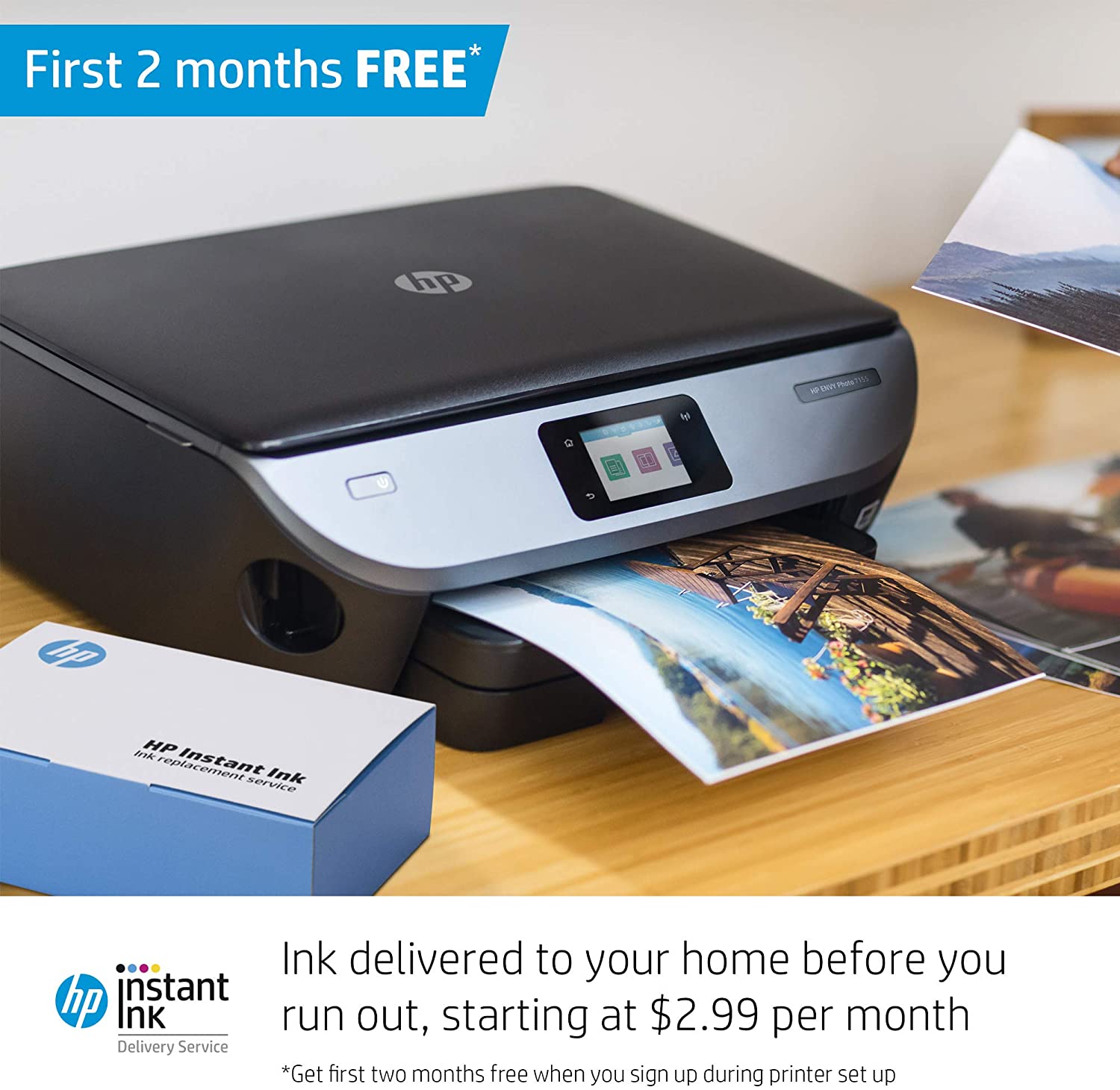 HP Envy Photo 7155 All in One Photo Printer with Wireless Printing, HP Instant Ink or Amazon Dash Replenishment Ready (K7G93A)