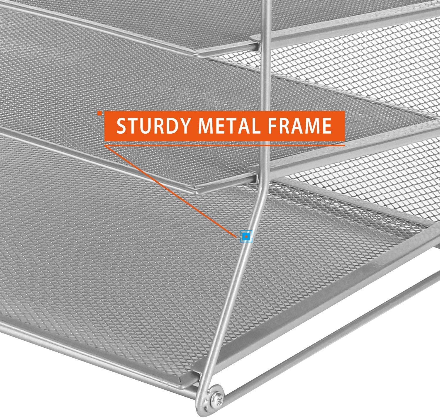 CLATINA 6-Tier Metal Mesh Desk File Organizer Desktop Letter Tray Paper Document Holder for Office Home School Gray