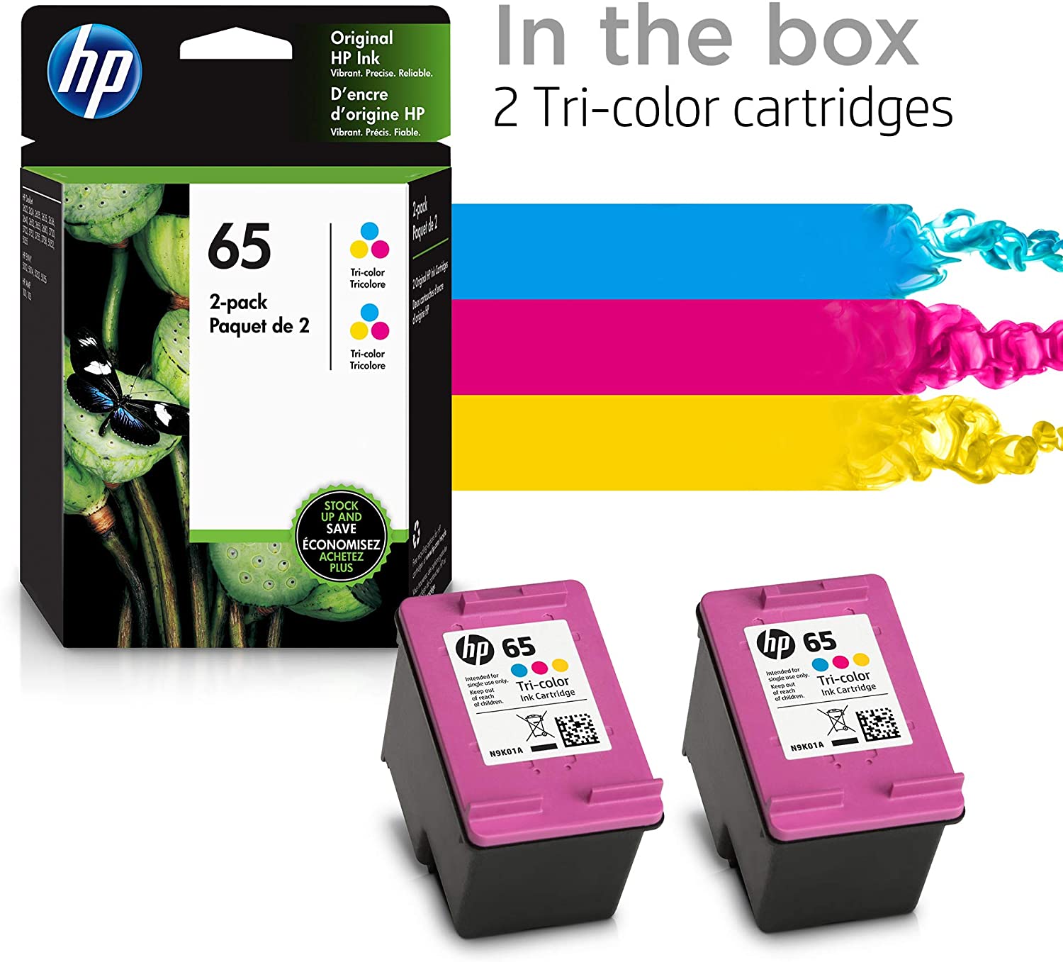 HP 65 | 2 Ink Cartridge | Tri-color | 6ZA56AN