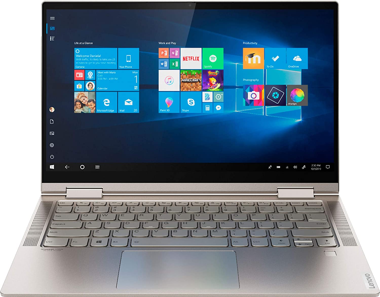 Lenovo Yoga C740-14 FHD Touch - 10th gen i5-10210U - 8GB - 256GB SSD - Mica