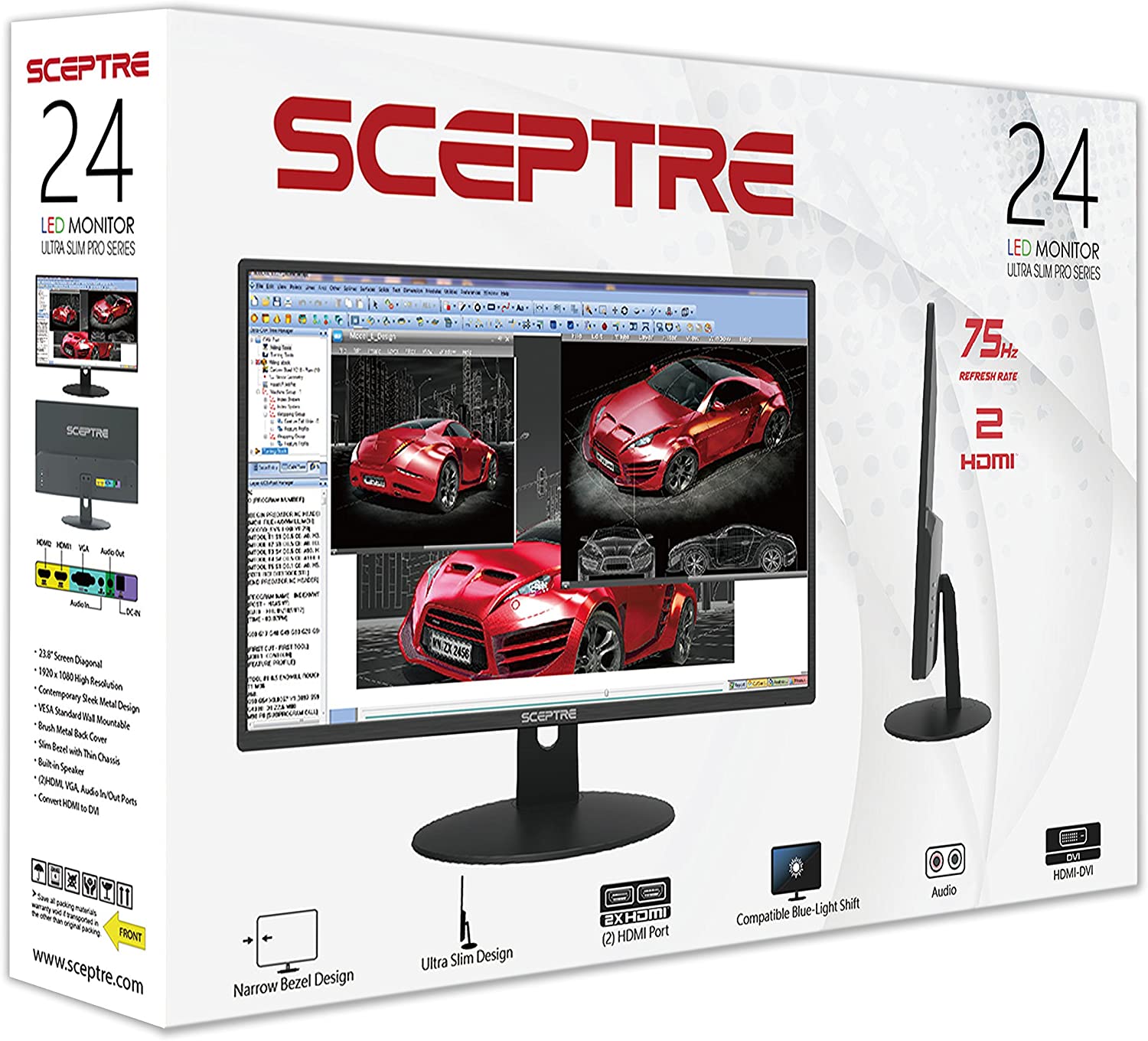 Sceptre E248W-19203R 24