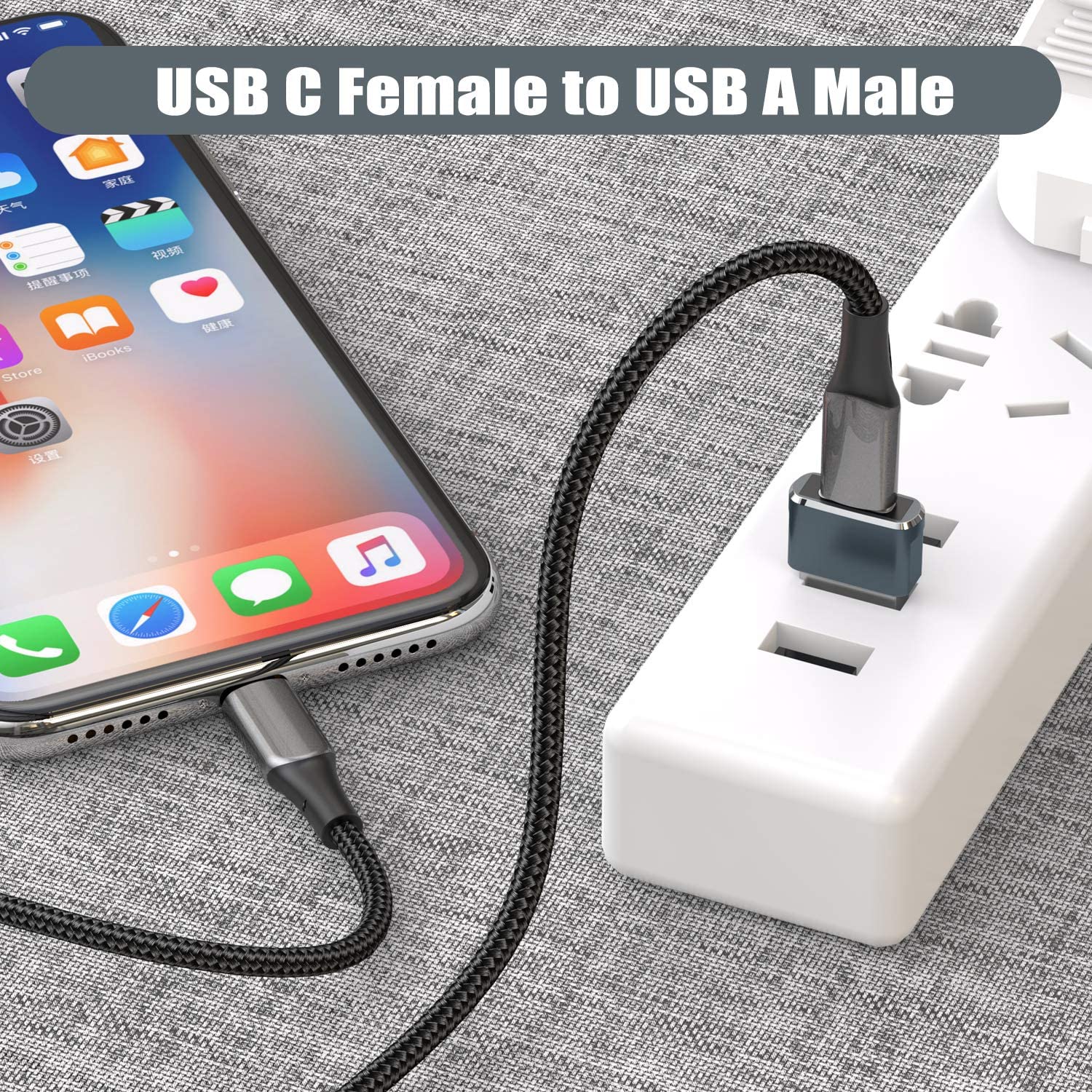 USB C Female to USB Male Adapter (2 Pack),Type C to USB A Charger Cable Adapter for iPhone 11 Pro Max,Airpods iPad 2018,Samsung Galaxy Note 10 S20 Plus 20 S20+ 20+ Ultra,Google Pixel 4 4a 3 3A 2 XL