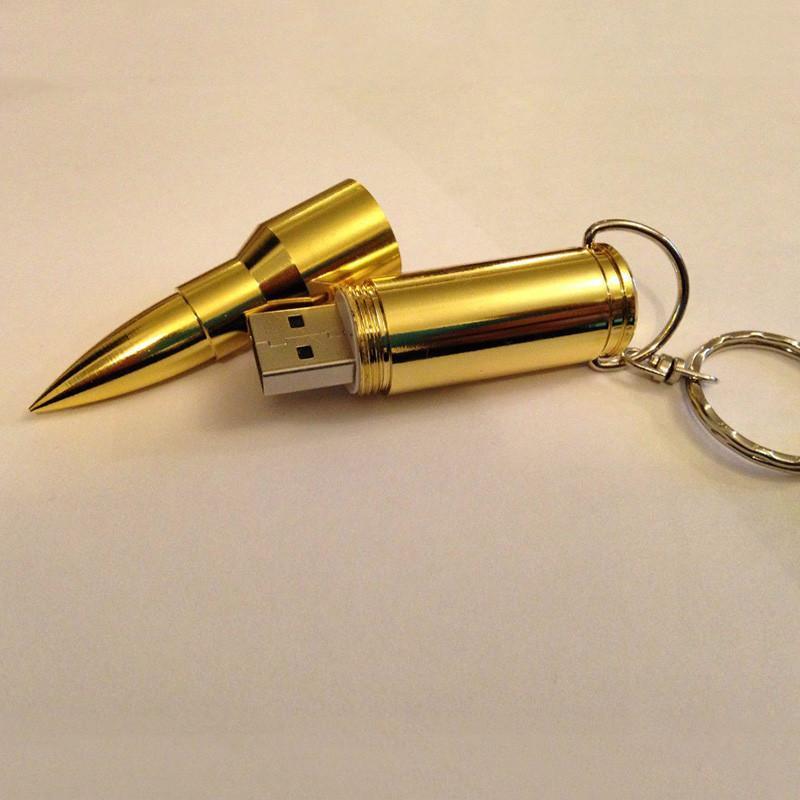 Metal Bullet Shape Genuine 4GB 8GB 16GB 32GB USB Memory Stick