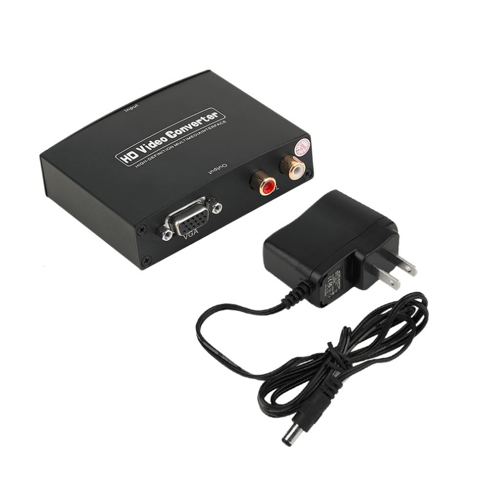Professional 1080P VGA+R/L to HDMI Extractor Converter Audio Splitter LED Indication with DC 5V Power Adapter