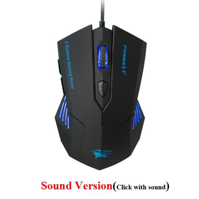 FORKA Silence Click Wired Gaming Mouse 6Buttons USB Mute LED Optical Cable Ergonomics Computer Mouse Mice for PC Laptop Gamer