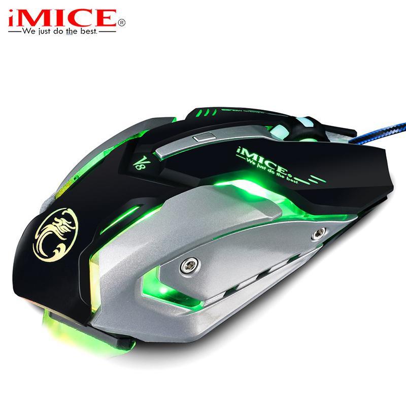 iMice V8 Professional Custom Program Wired Gaming Mouse 4000DPI 6Button LED Optical Computer Game Mouse Mice Gamer For PC Laptop
