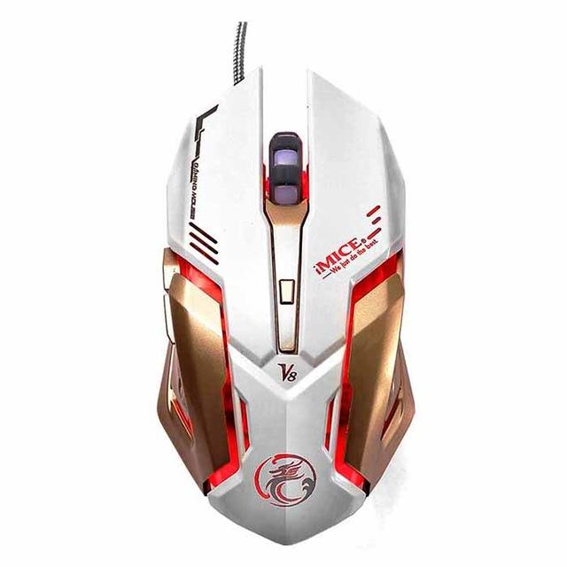 iMice V8 Professional Custom Program Wired Gaming Mouse 4000DPI 6Button LED Optical Computer Game Mouse Mice Gamer For PC Laptop