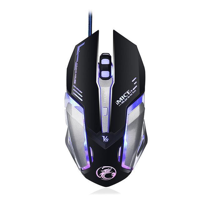 iMice V8 Professional Custom Program Wired Gaming Mouse 4000DPI 6Button LED Optical