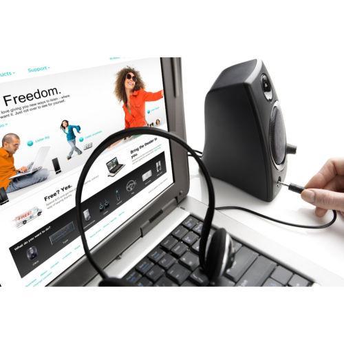 Logitech 3.5mm Jack Compact PC / Laptop Stereo Speakers in Black | Z130